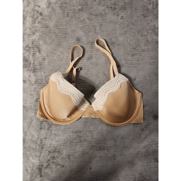 Calvin Klein Size 34C Tan Lace Tshirt Bra - Picture 1 of 3